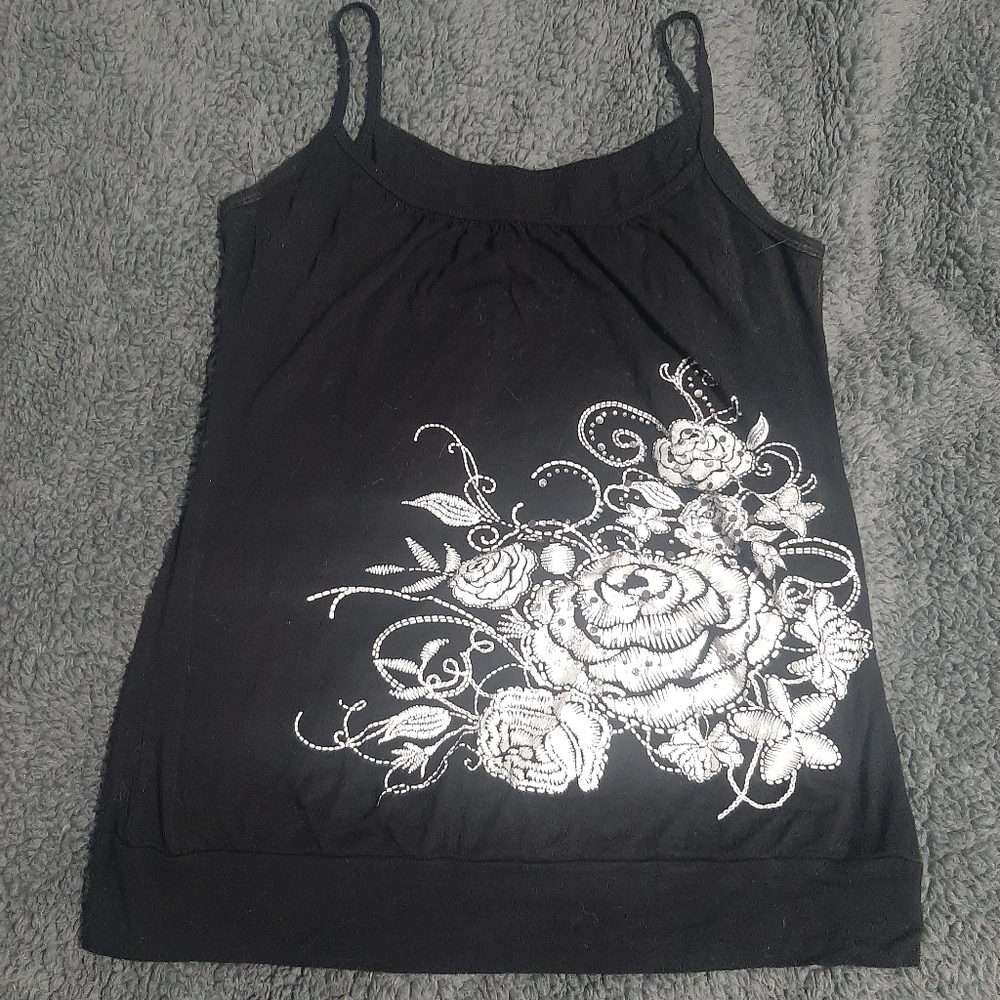 Black and white flower design shirt
